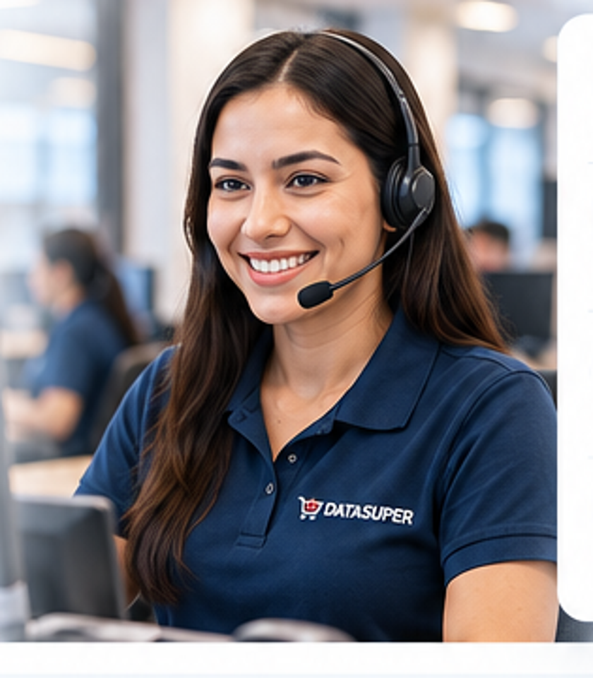 Equipe de suporte técnico DataSuper pronta para atender supermercados